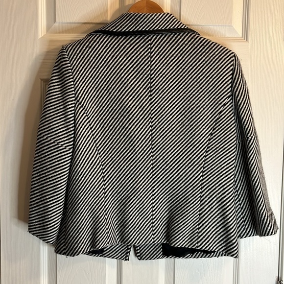 ❤️ Jones New York wool blend jacket leather trim one button women’s 12 - Picture 6 of 10